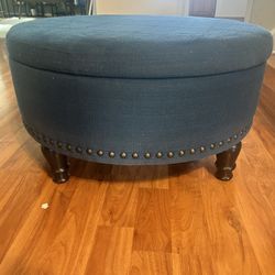 Teal Blue Ottoman w/ Storage