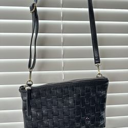 Joy Susan Small Black Quinn Woven Convertible Crossbody Purse
