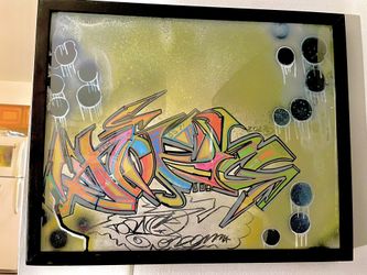GRAFFITI ART FRAMED PAINTED CANVAS 