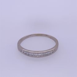 14k White Gold Diamond Band Ring 