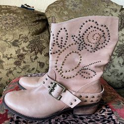 Naughty Monkey Pink Cowgirl Boots