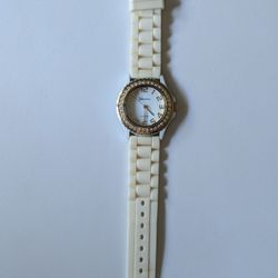 Women's White and Gold Charming Charlie Watch