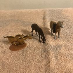 Vintage Lot Of 2 Metal Horse Figurines Japan & England