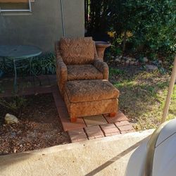 Beautiful Arm Chair And Ottoman