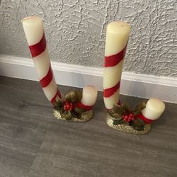 Vintage Candy cane Candles 