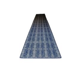 Navy and White Plush Runner