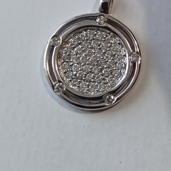 Small White Gold and Diamond Pendant