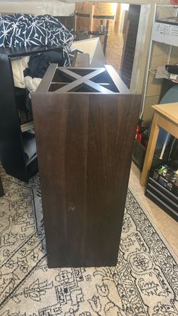 Dark Brown Wood Bookcase or Shelving Unit Desk