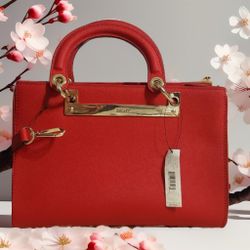 Dkny Bryant Park Saffiano Medium Shopper in Red