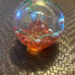 Dynasty Paperweight Orange Green 