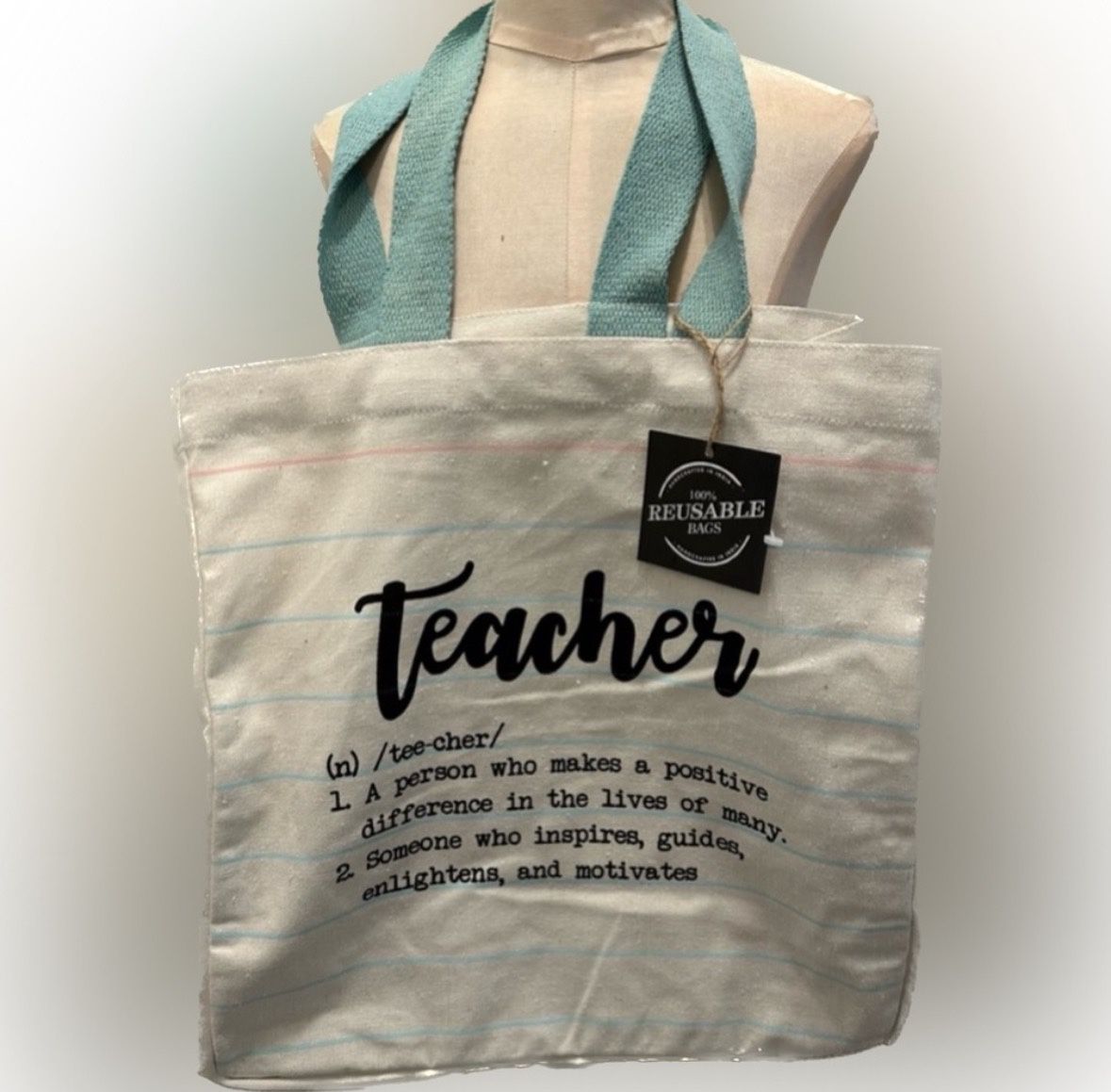Teacher Definition Heavy Weight Canvas Tote Bag, NWT