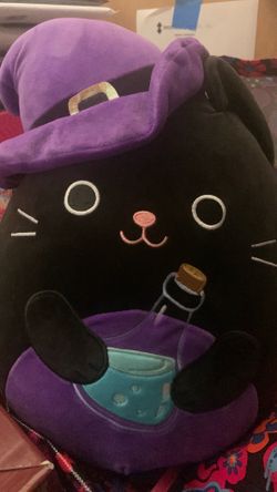 Sqishmelliw named autum a black cat with purple hat