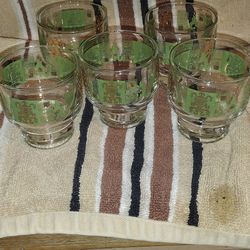 Vintage Culver Prado Set Of Five (5) Bar Glasses