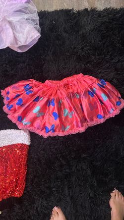 Girls Red Butterfly Print Tutu Skirt