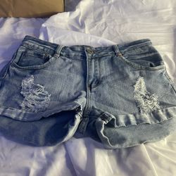 Blue jean shorts