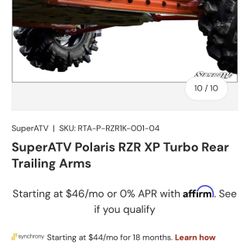 Polaris RZR Stretch Trailing Arms 1000 XP (New In Box) 