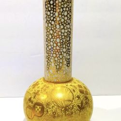 Rare Antique Vase Hand Painted Gilded Trim 9” Tall