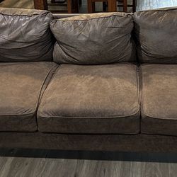 Faux Leather Brown Couch