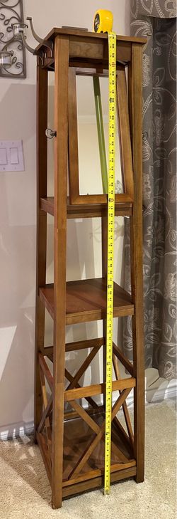 Entryway Wooden Mirror Shelf