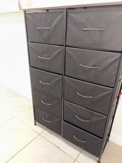 Black fabric dresser