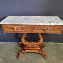 Victorian Style Carved Marble Top Table