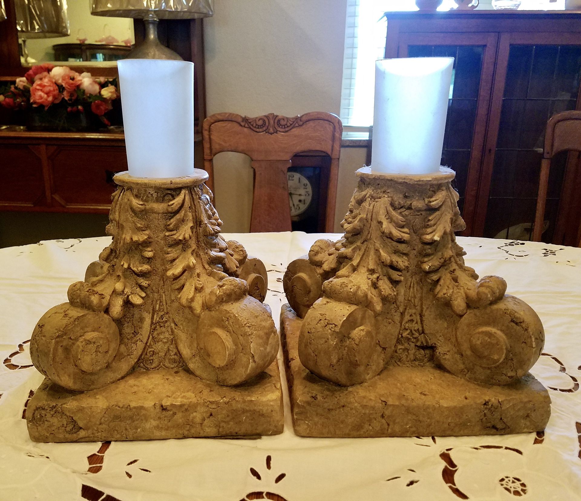 Resin Candle Holders w/ Chimneys