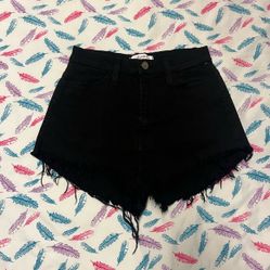 Women's Black Denim Shorts