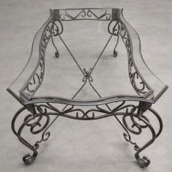 Wrought Iron Glass Top Coffee Table And Two End Tables