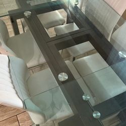 Glass Dining Table With Chairs 