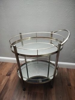 Titanium glass serving table