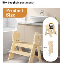 Wooden Toddler Step Stool DINO🦕