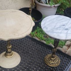 Antique Small Marble and Brass Tables 
In good condition
$300 for both