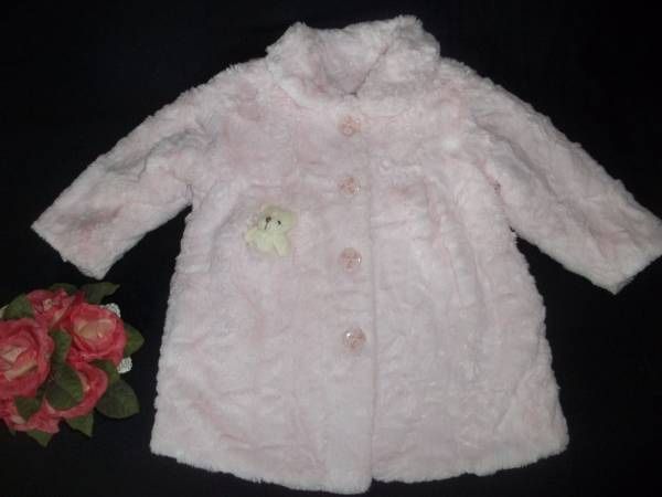 Widgeon Baby Girls Coat size 2 2T MINKY Faux Fur Coat Teddy Pocket!