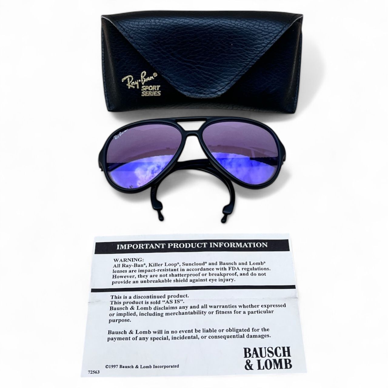 Vintage Ray-Ban Bausch & Lomb Purple Chromax Sports Series 4 W1741 W/Case Read