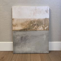 27x21 Sage Green/Taupe/Off White Textured Canvas Wall Art