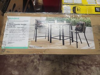 StyleWell
Longview 3-Piece Metal Outdoor Counter Height Dining Set With Padded Sling