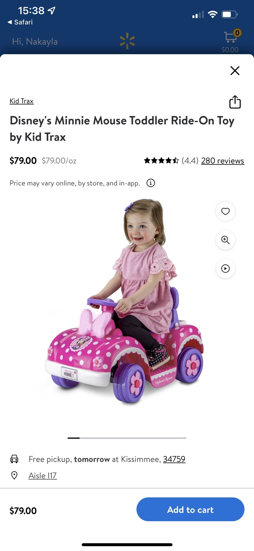 minnie mouse electric car