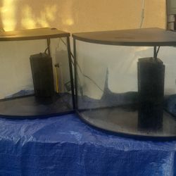 Unique pair TopFin Corner Fish Tank AQUARIUMS