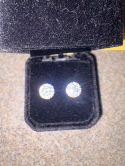 2 CT Total Moissanite Halo Stud Earrings | D Color | GRA Certified |