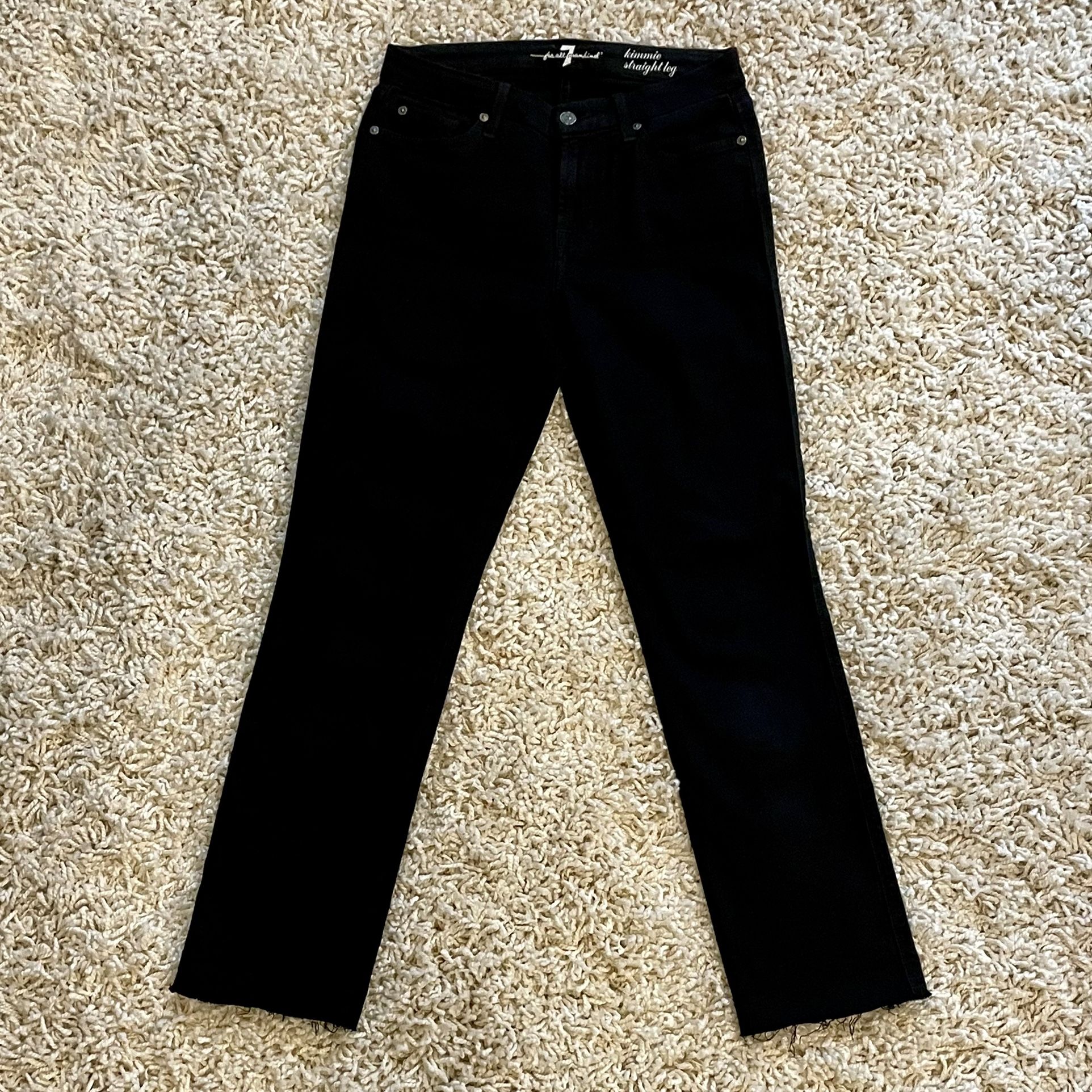 7 For All Mankind Women's Black Jeans - Size 28