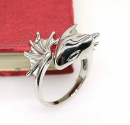 Retro Silver Wings Flying Dragon Ring