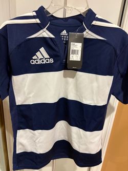 Adidas Kids Navy & White Rugby-Style Jersey