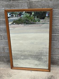 Vintage Wooden Mirror 33in X 22 in Heavy Construction