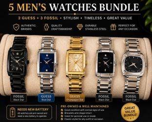 5 Men’s Watches Bundle – GUESS & Fossil – $200 for All 5