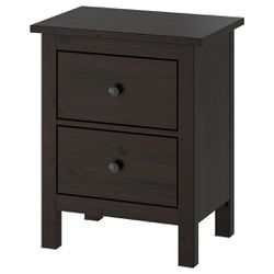 Two Drawer Chest, Black-Brown
