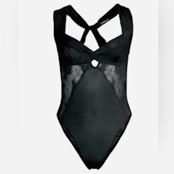 Free People Lace/Mesh Bodysuit