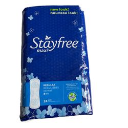 Stayfree Maxi Regular Pads with Wings, 24 Count 