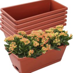 Window Box Planter, 7 Pack Plastic Vegetable Flower Planters