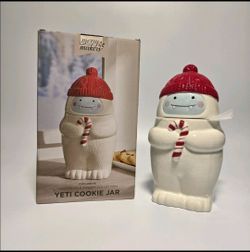 YETI 10" Tall ,Cookie Jar New In Box Paper Store Merry Makers