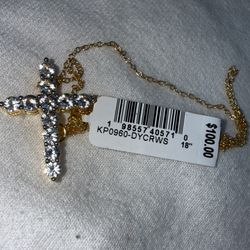 White Sapphire Cross Pendant 